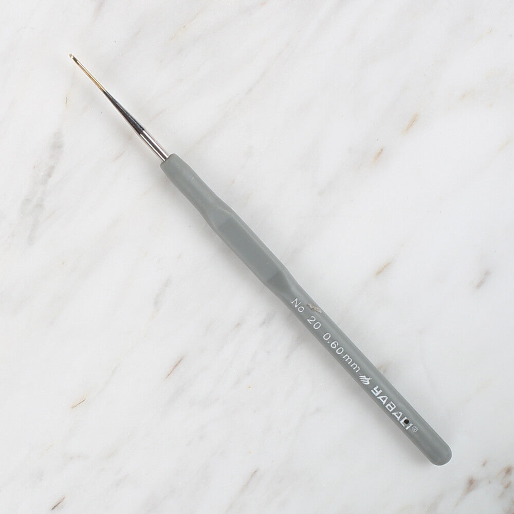 Yabalı Altın Uçlu Elastik Saplı Gri Dantel Tığ No. 20 0.60mm